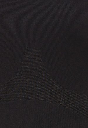 Crna rebrica tkanina s glatkom teksturom, koja sadrži geometrijski izrezani dizajn i suptilne varijante uzoraka u tamnim nijansama.