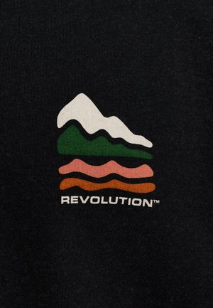 REVOLUTION, REVOLUTION PRINTED CREWNECK - Felpa - black-melange