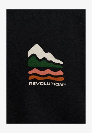 REVOLUTION, REVOLUTION PRINTED CREWNECK - Felpa - black-melange