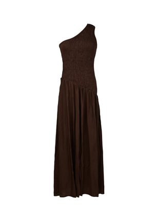 Bosanova, VESTIDO LARGO BLANCO CON NIDO DE ABEJA - Vestido largo - marron