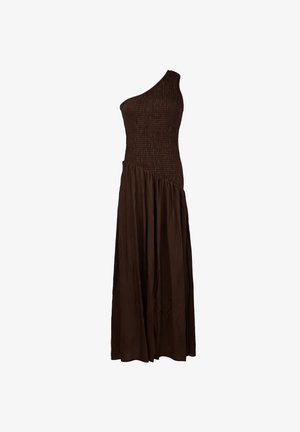 Bosanova, VESTIDO LARGO BLANCO CON NIDO DE ABEJA - Vestido largo - marron