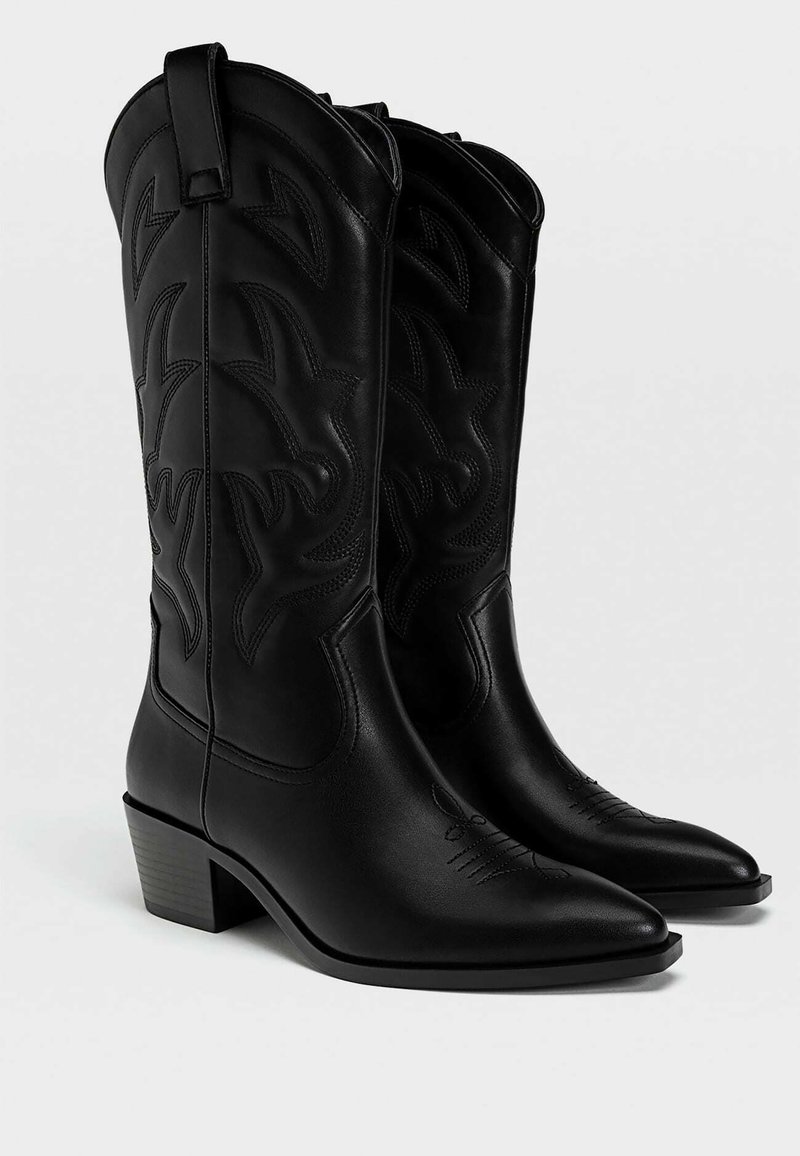 Bottes cowboy femme cuir noir - Santiags et bottes cowboy