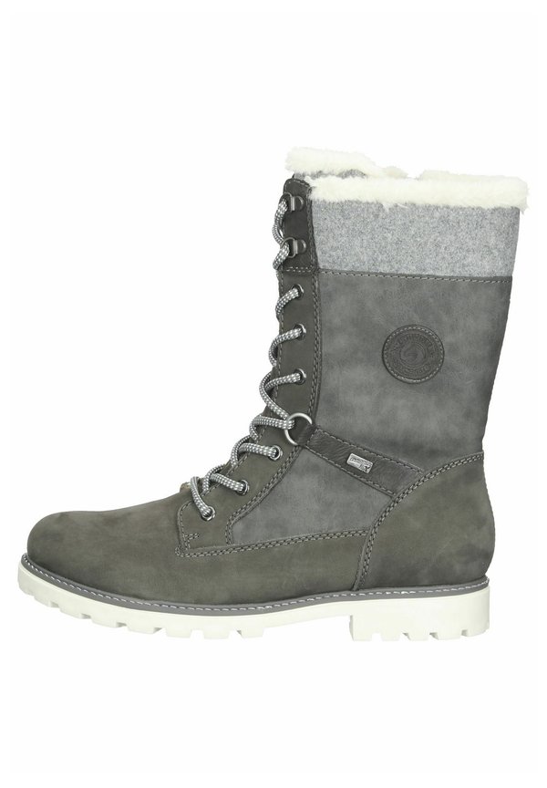 Schnürstiefelette - granit/smoke/bianco