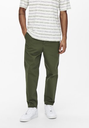 Chino kalhoty - mottled olive