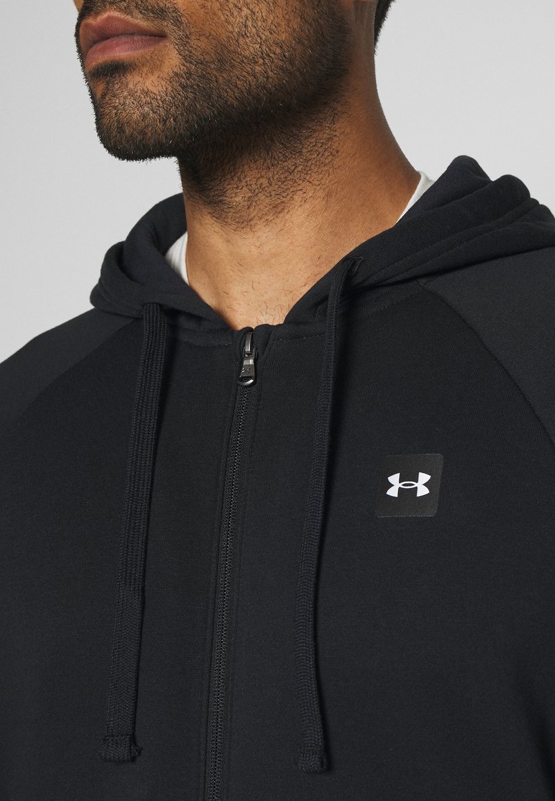 Under Armour RIVAL HOODIE - Sudadera con cremallera - black/onyx  white/negro 