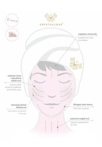 Illustrazioni di un rullo facciale in quarzo rosa e uno strumento gua sha su uno sfondo chiaro. Il testo spiega i benefici per la pelle e le tecniche di utilizzo.