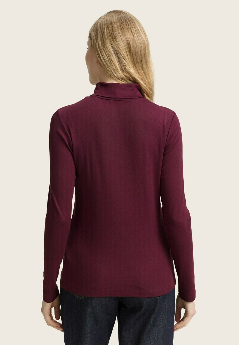 Long Sleeved Rollkragen Bordeaux Bordeaux Roter Cashmere Pulli