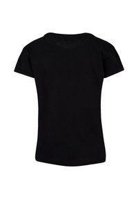 Black short-sleeve t-shirt made from soft cotton, featuring a crew neck and a relaxed fit, with a smooth, plain texture.