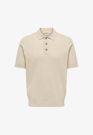 Only & Sons, Knitted neck ONSLOUI Knit - - Polosärk - oatmeal