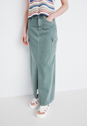 SKIRT - Jeansrock - washed green