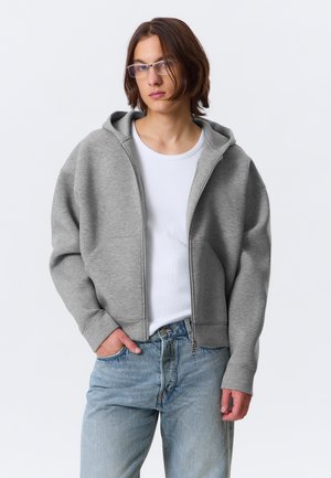 Weekday SIMON SCUBA - Felpa con zip - grey melange dusty