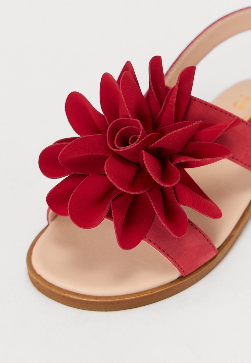 Sandales à Talons Hauts Rouges à Fleurs - Taille 39.5, Talon Aiguille, Neuf Sans Boîte