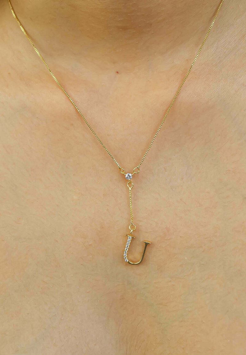 Be Sunset INITIAL ALPHABET LETTER U - Kaklarota - gold coloured