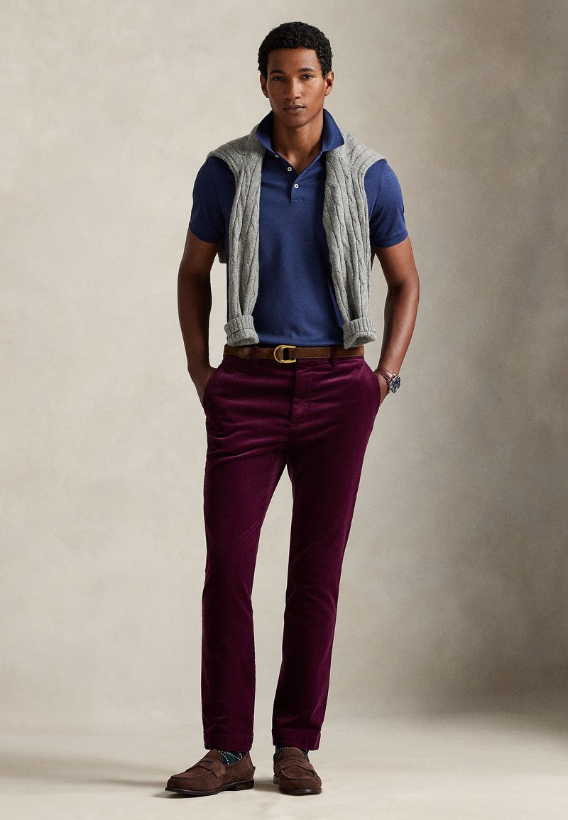 Burgundy Polo Maroon And Blue Outfit Polo Ralph Lauren CUSTOM SLIM FIT SOFT  COTTON POLO SHIRT Polo