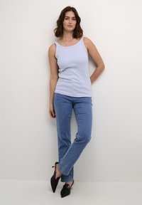 Kaffe Top - chalk ultramarine blue stripe