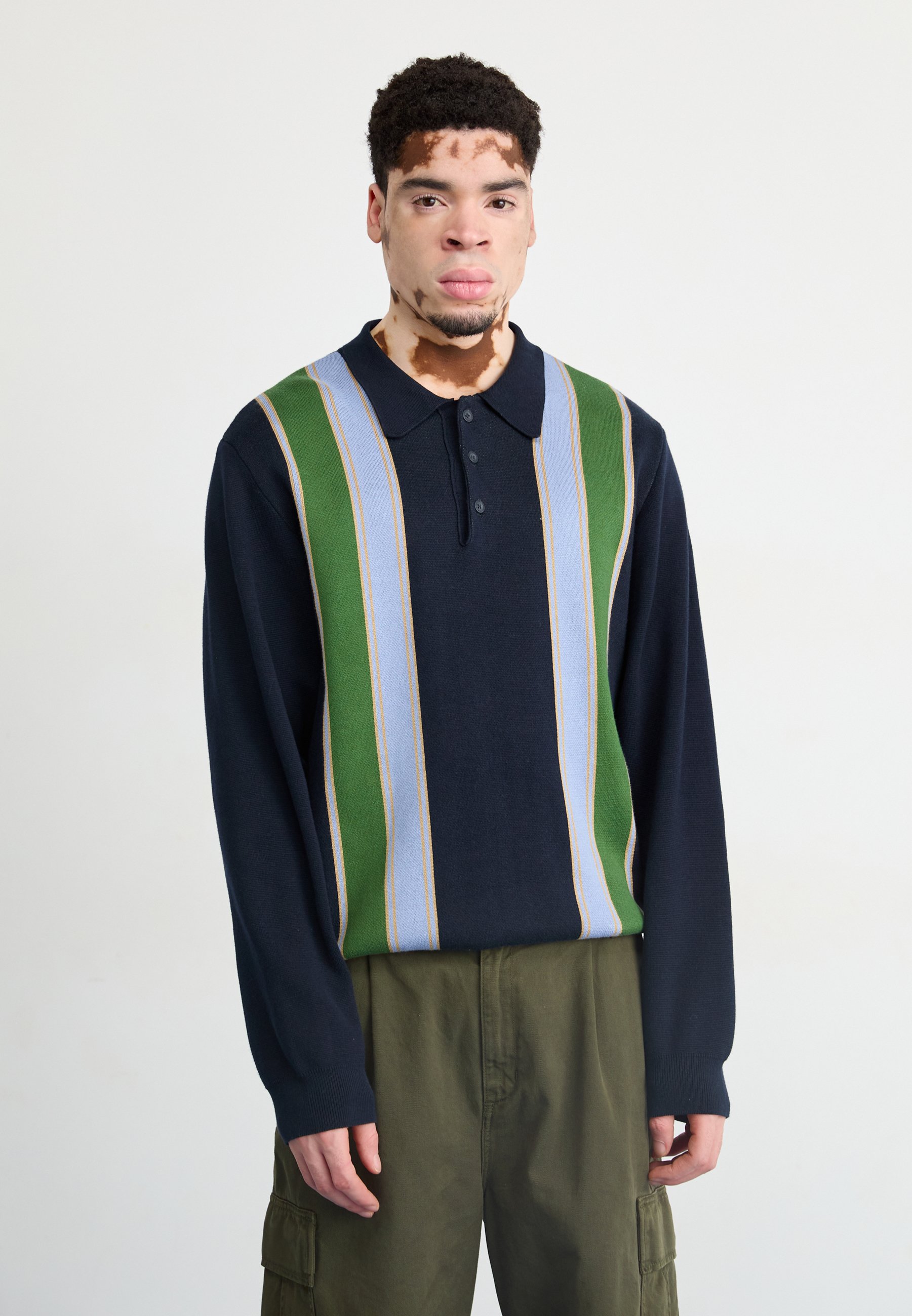 Carhartt WIP ARLO - Striktrøje - dark navy/kendricks/mørkebrun 
