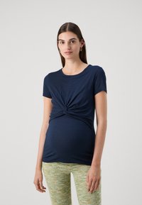MAMALICIOUS MLANLI JUNE - Marškinėliai su spaudiniu - navy blazer detailmelange