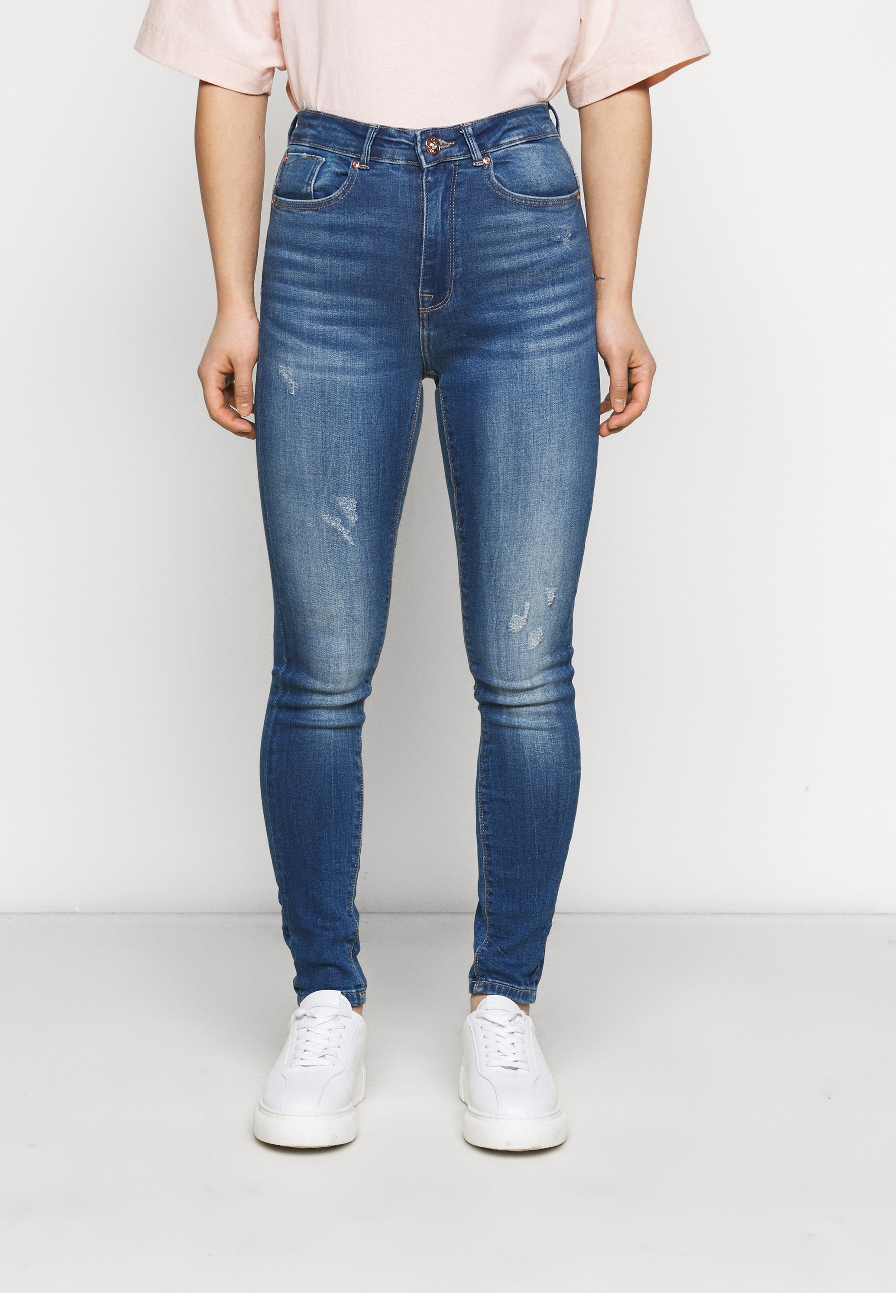 ONLY Petite ONLFPAOLA DESTROY PETITE - Jeans Skinny Fit - medium blue denim/blu  denim - Zalando.it