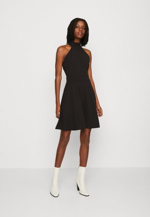 ANNIE HALTER SKATER - Sukienka z dżerseju - black