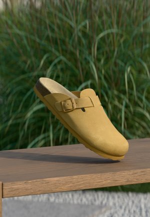 LEATHER UNISEX - Pantolette flach - butter yellow