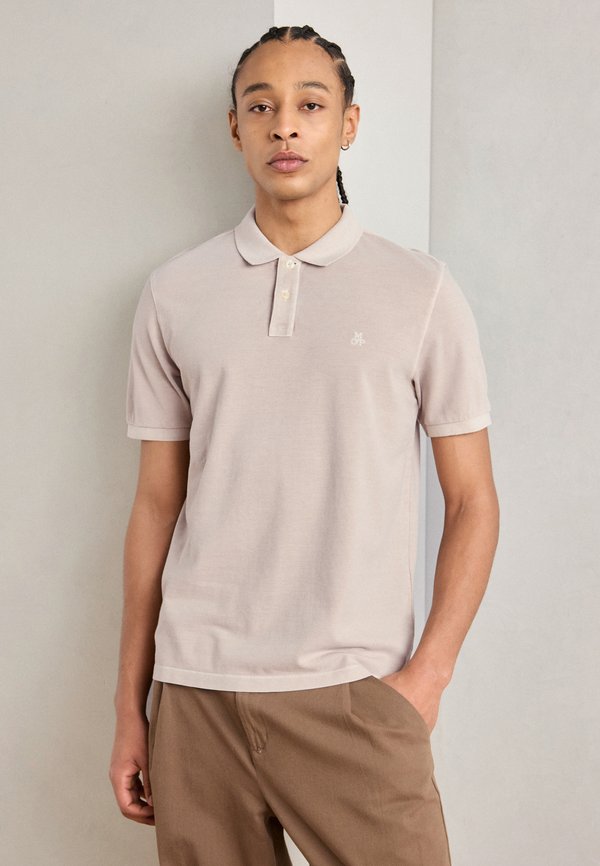 SHORT SLEEVE SLITS AT HEM - Polo shirt - gray silk
