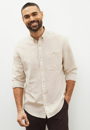 LINEN BLEND ROLL SLEEVE SHIRT - Shirt - oatmeal natural