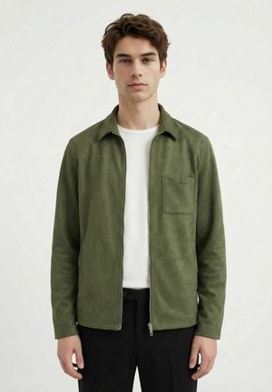 NEO - Imitert skinnjakke - green