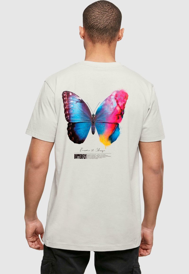 Mister Tee BECOME THE CHANGE TEE - Triko s potiskem - lightasphalt