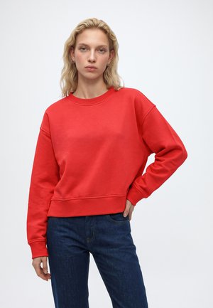 GAP, CREWNECK SLITS - Суитшърт - red