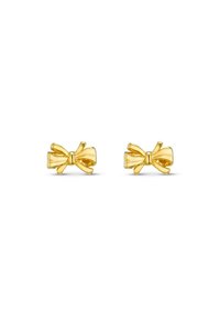 BOW CRACKER BOW STUD EARRING - Uhani - pale gold-coloured