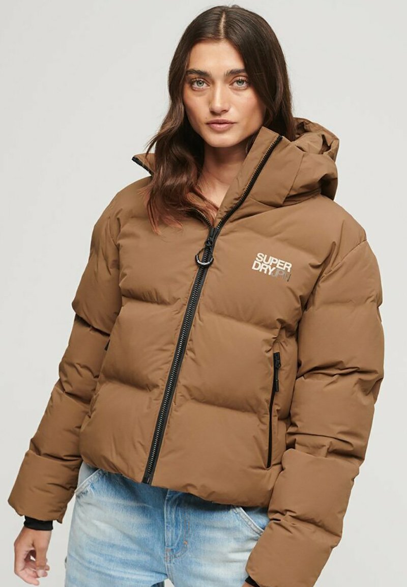 Superdry HOODED BOXY PUFFER Winterjas rawhide brown/bruin Zalando.nl