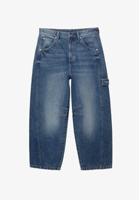 PULL&BEAR BALLOON FIT WITH EMBROIDERED POCKET Baggy Jeans blue
