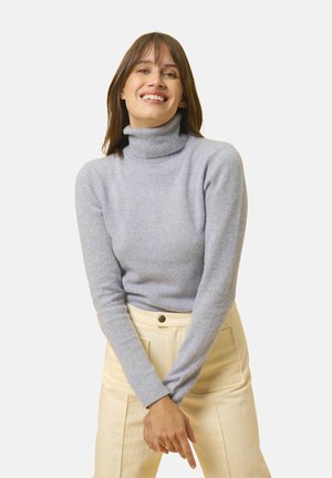 COL ROULÉ - Jumper - ivory blue