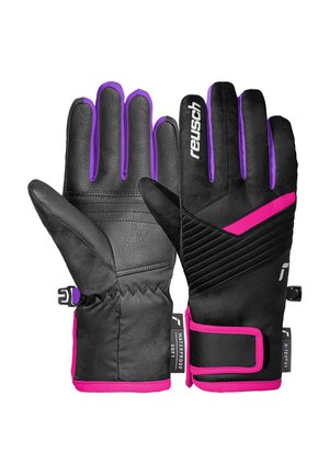 Gloves - black pink glo