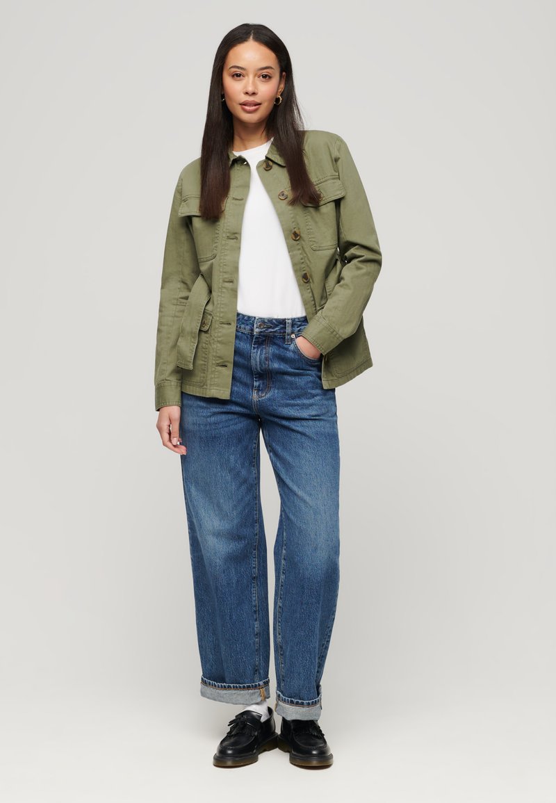 Superdry & Co Halflange jas kaki