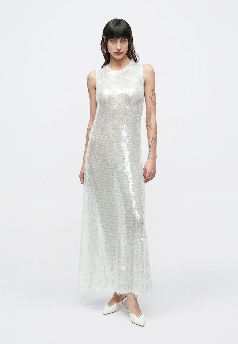 norma kamali white sequin dress Sequined minidress in white - Norma Kamali