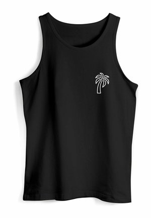 Neverless, TANK PALME LOGO PRINT SOMMER BADGE EMBLEM MINIMAL LINE ART FASHION STREETSTYLE MUSKEL - Top - schwarz weiss