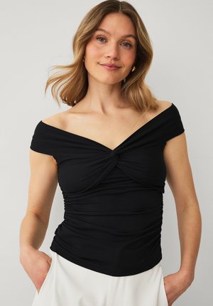 Ellos Collection TOP MIT GEDREHTER FRONT. - T-Shirt print - black