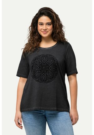 TEXTURED MANDALA SHORT SLEEVE COLD DYED  - T-shirt print - navy blue
