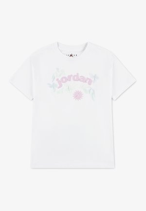 JORDAN PUFF FLORAL - Μπλουζάκι με στάμπα - white