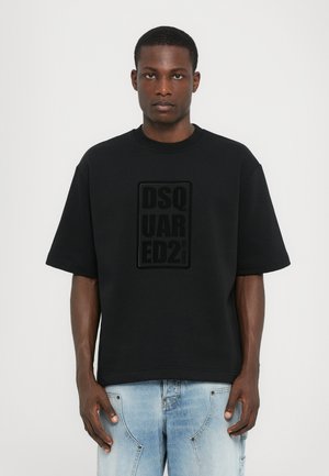 Dsquared2 LOOSE FIT CREW NECK - Printtipaita - black