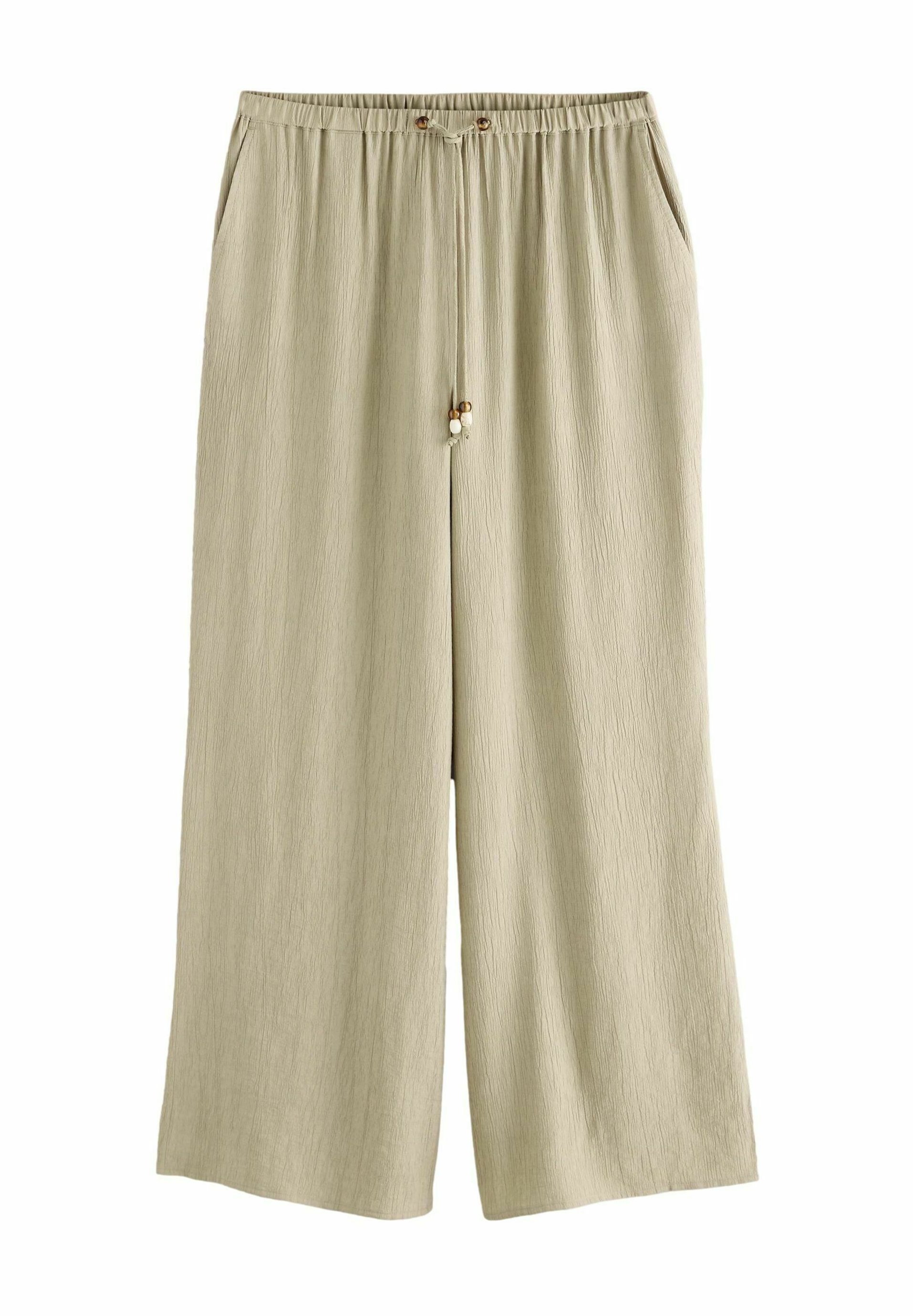 Next TEXTURED CRINKLE WIDE LEG Pantaloni neutral/beige