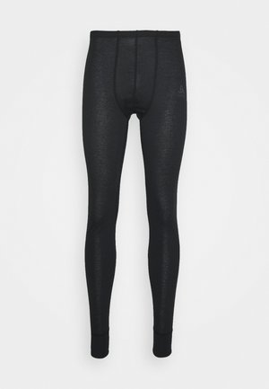 Schwarze thermo Leggings aus einem fein strukturierten Material, mit einer engen Passform und einem elastischen Bund. Keine sichtbaren Muster oder Akzente.