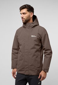 Jack Wolfskin ALTENBERG 3IN1  - Regenjas - cold coffee