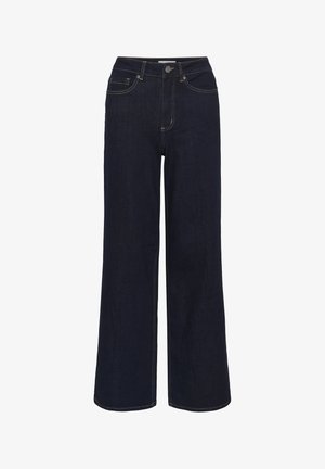 Kaffe, KAMEADOW JEANS - Wide Leg - dark blue unwashed denim