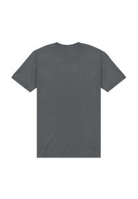 Grå kortærmet t-shirt lavet af en blanding af bomuld og polyester. Har en rund udskæring og et enkelt design uden synlige logoer eller mønstre.
