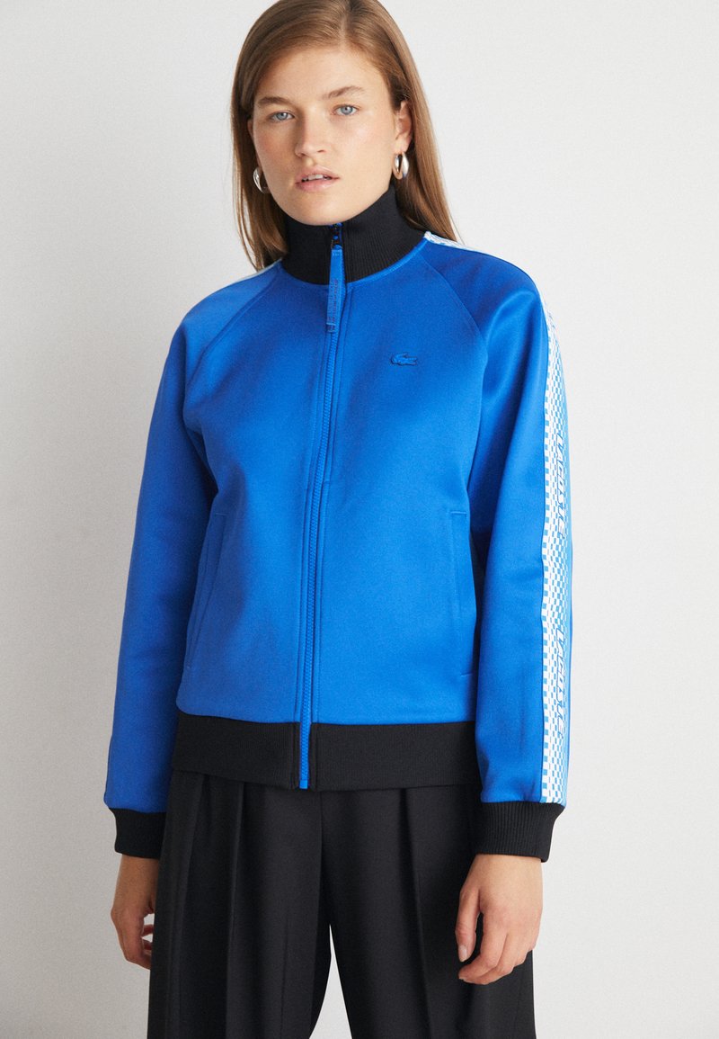 Lacoste Veste de survêtement kingdom/etherealblack/bleu fluo
