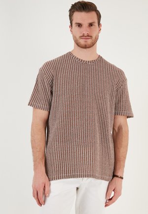 REGULAR FIT - T-shirt print - brown