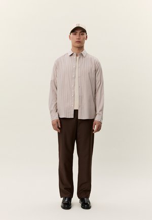 Les Deux KONRAD MELANGE STRIPED - Nööpidega pluus - dark sand