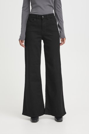 ICHI IHTWIGGY WIDE - Blugi evazați - black